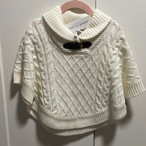 Janie and Jack white poncho size 18-24 months. New with tags